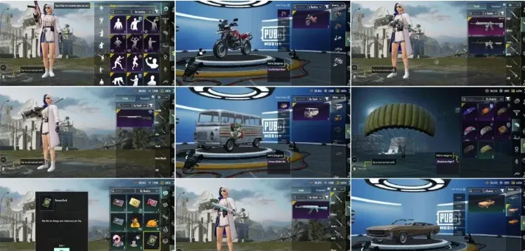 PGM522 Glacier M416 Level 1+Material, Groza & MG3 Lv1, 2 Mythic Sets, 65 Outfits, MK14, 5 UMP45 Skins, Sedan & Buggy, Rename Cards (G)